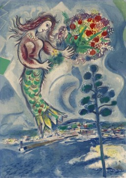 belleza en el mar contemporáneo Marc Chagall Pinturas al óleo